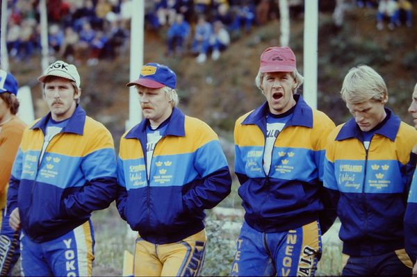 Team Sweden vas. H.Carlqvist, T.Hansen ja A.Lindford